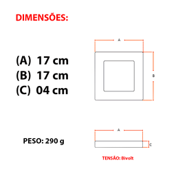 Painel Led Sobrepor Avant Pop 12W 3000k Quadrado 17cm Bivolt - 6