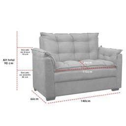 Sofá Confortável 1,40 Pequeno Compacto Small - 5