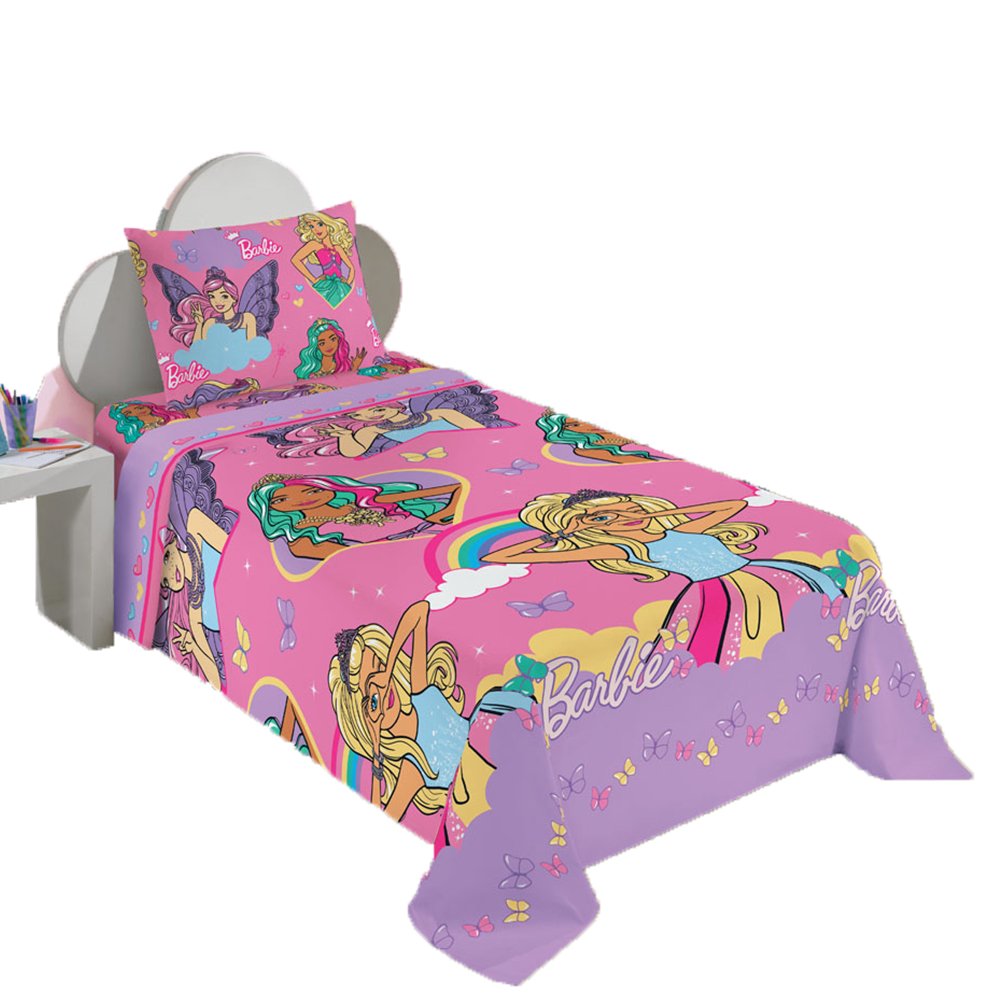 Jogo De Cama Infantil Menina Estampado Balão 2 Peças Tecido Microfibra