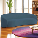 Ver imagem 1 de Sofá 3 Lugares Orgânico Luxo Recepção Sala de Estar e Tv Amore 200cm Linho Azul Royal- Mabe Magazine
