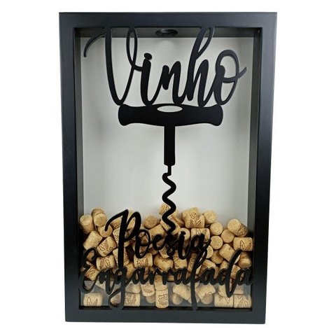 Quadro Porta Rolhas - Poesia Engarrafada - 250 Rolhas