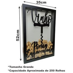 Quadro Porta Rolhas - Poesia Engarrafada - 250 Rolhas - 3