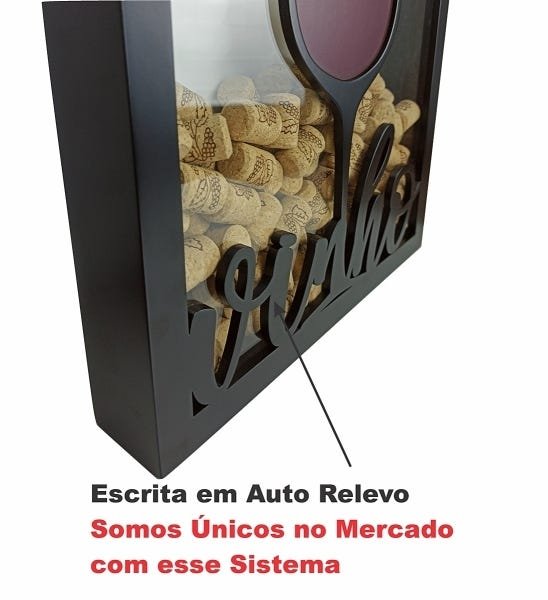 Quadro Porta Rolhas - Amor Por Vinho - 250 Rolhas - 3