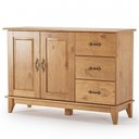 Ver imagem 1 de Aparador Buffet 120cm Madeira Maciça 2 Portas Hazel Carvalho Z25 - Mpozenato