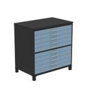 Ver imagem 2 de Mapoteca 10 Gavetas 120,4cm x 122,3cm Aço Preto/Azul Dali