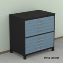 Ver mais imagens de Mapoteca 10 Gavetas 120,4cm x 122,3cm Aço Preto/Azul Dali