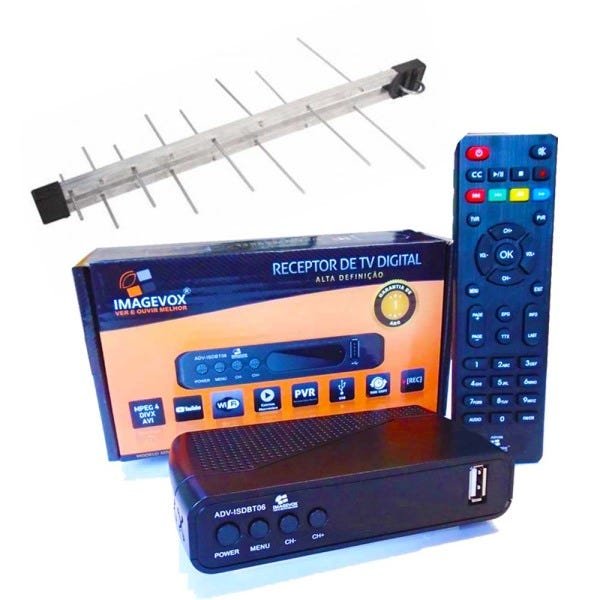 Kit Conversor Digital Hd e Antena Externa de Uhf Alto Ganho - 1
