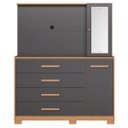 Ver imagem 6 de Cômoda com Painel para Tv 43" 4 Gavetas 2 Portas Ilha Bela Ilha Bela Freijó/titanium