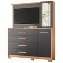 Ver imagem 1 de Cômoda com Painel para Tv 43" 4 Gavetas 2 Portas Ilha Bela Ilha Bela Freijó/titanium