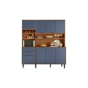 Ver imagem 2 de Armário de Cozinha de 1,80 Completo Kit com Balcão Viena Lukaliam:jequitiba/azul Lord