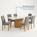Ver mais imagens de Conjunto de Mesa de Jantar 6 Lugares com Tampo de Vidro e MDF Cinamomo e Off White