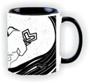 Ver imagem 4 de Caneca "Há flores em tudo que vejo" por Lu.Z 300ml, com alça e interior preto