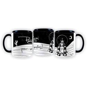 Caneca Nossa Senhora Aparecida (Cidinha) por Lu.Z 300ml, com alça e interior preto