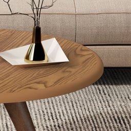 Mesa de Centro Lívia Sala Decorativa Redonda Tripé Pés Palito - Jm3:freijó - 3