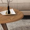 Mesa de Centro Lívia Sala Decorativa Redonda Tripé Pés Palito - Jm3:freijó - 3