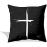 Almofada Crucifixo branco fundo preto por Lu.Z 48x48cm preta e branca - 1