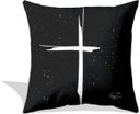 Ver imagem 1 de Almofada Crucifixo branco fundo preto por Lu.Z 48x48cm preta e branca