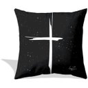 Ver imagem 1 de Almofada Crucifixo branco fundo preto por Lu.Z 48x48cm preta e branca