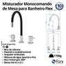 Torneira Misturador Mesa Bica Alta Multidirecional Preto Fosco Flex 99 Fani - 2