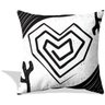 Almofada Coração com Mandacaru por Lu.Z 48x48cm preta e branca - 1