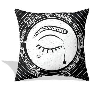 Almofada Saudade por Lu.Z 48x48cm preta e branca