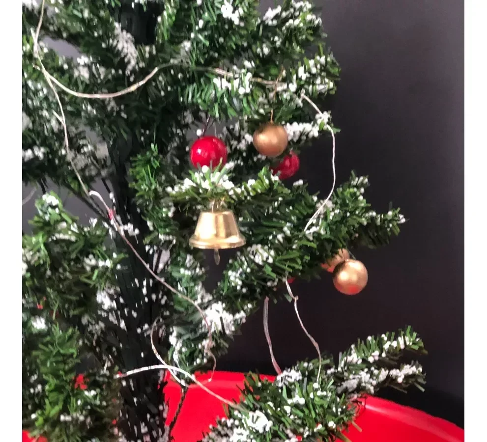 Árvore De Natal Musical Efeito Neve E Led Luxo 75x65 - 5
