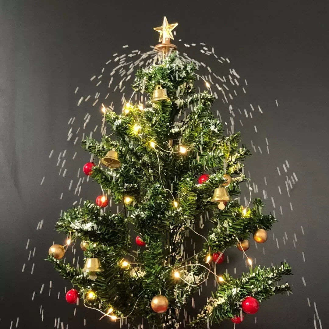 Árvore De Natal Musical Efeito Neve E Led Luxo 75x65 - 3