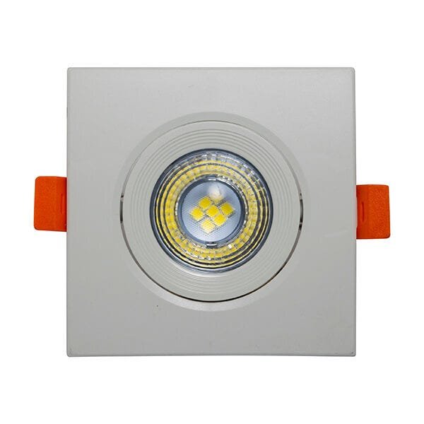 Spot Quadrado Embutir LED Cob 5W Luminária 8,8cm Bivolt - Branco Quente (3000K) - 1