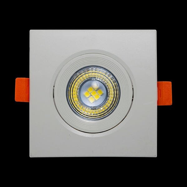 Spot Quadrado Embutir LED Cob 5W Luminária 8,8cm Bivolt - Branco Quente (3000K) - 3