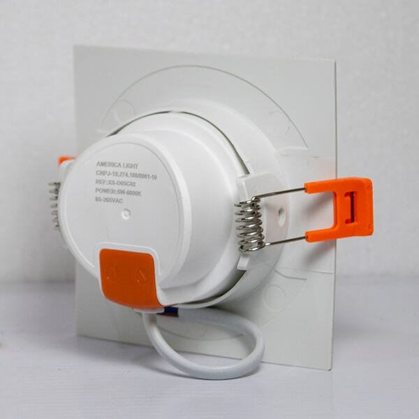 Spot Quadrado Embutir LED Cob 5W Luminária 8,8cm Bivolt - Branco Quente (3000K) - 2