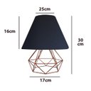 Ver imagem 2 de Abajur Aramado Cúpula de Tecido Mesa de Canto Cobre Preto