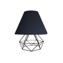 Ver imagem 1 de Abajur Aramado Cúpula de Tecido Mesa de Canto Preto Preto