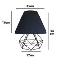 Ver imagem 2 de Abajur Aramado Cúpula de Tecido Mesa de Canto Preto Preto