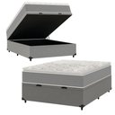 Ver imagem 1 de Cama Box Baú Casal Molas Ensacadas Pillow Top 138x188x66cm Martino Cinza Umaflex