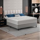 Ver imagem 2 de Cama Box Baú Casal Molas Ensacadas Pillow Top 138x188x66cm Martino Cinza Umaflex