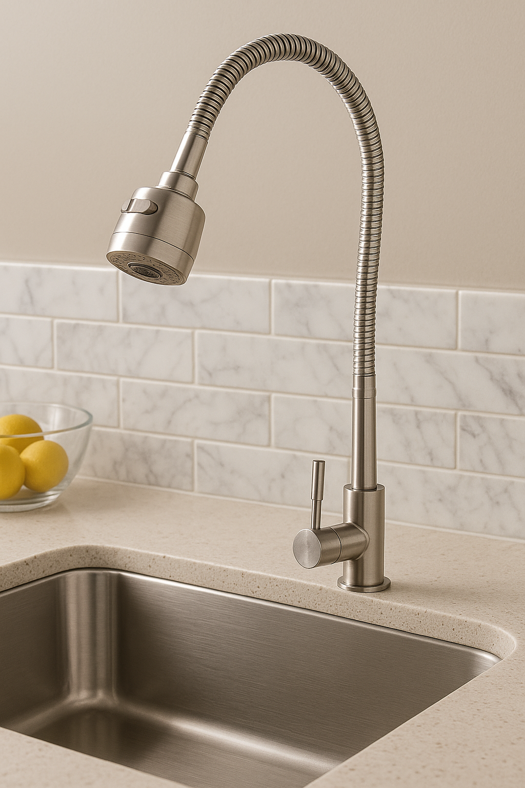 Torneira Cozinha Gourmet Ducha Móvel Classic Inox Escovado - 1