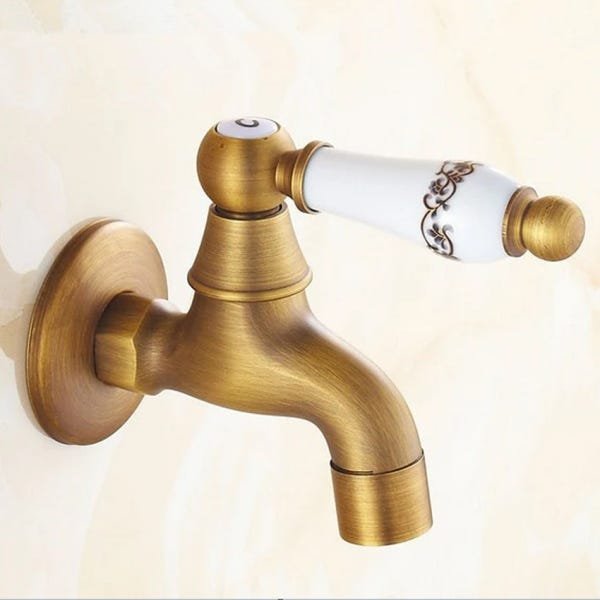 Torneira de Parede Cozinha Lavanderia Retro Vintage Bronze Olimpia - Premierdecor - 1