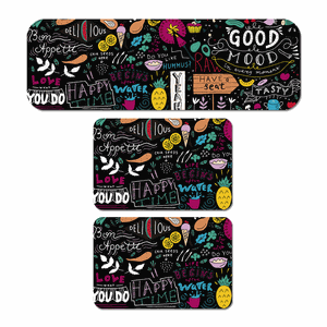 Kit de 3 Tapetes para Cozinha Good Mood Antiderrapante