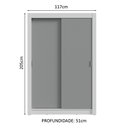 Ver imagem 4 de Guarda-roupa Solteiro 2 Portas de Correr 4 Gavetas Branco/cinza Vivare Plus Madesa