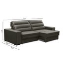 Ver imagem 3 de Sofá Retrátil E Reclinável 2 Lugares 170cm Tecido Veludo Cinza