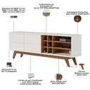 Ver imagem 5 de Rack para Sala Makai com Painel para TV 70 pol Lara C04 Off White Matte Freijó - Lyam Decor