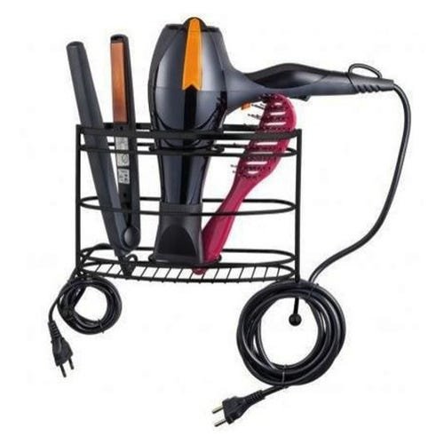 Suporte Organizador para Secador e Chapinha de Parede ou Bancada Preto - 2