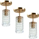 Ver imagem 1 de Kit 3 Lustres Clearcrillic Cristal Acrílico Redondo Cobre