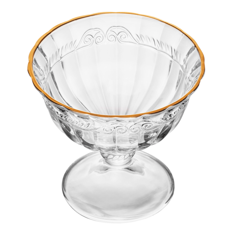 Taça para Sobremesa Imperial Fio de Ouro de Cristal Incolor 180ml Lyor