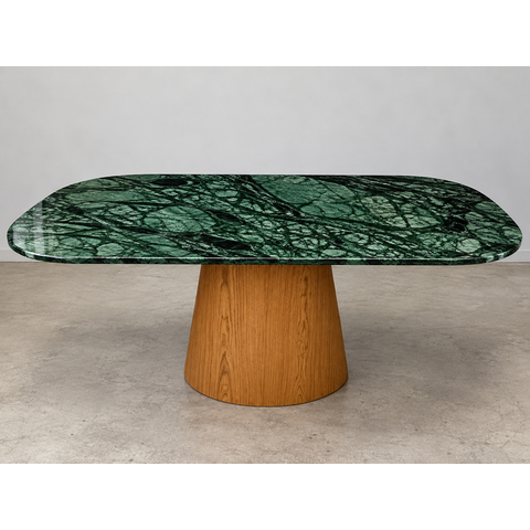 Mesa de Jantar Orgânica 180x100cm - Verde Guatemala - Cone Freijó