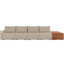 Ver imagem 3 de Sofá Ilha Modular para Sala 392cm com Puff Dublin K01 Linho Bege Sintético Caramelo - Lyam Decor