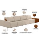Ver imagem 4 de Sofá Ilha Modular para Sala 392cm com Puff Dublin K01 Linho Bege Sintético Caramelo - Lyam Decor