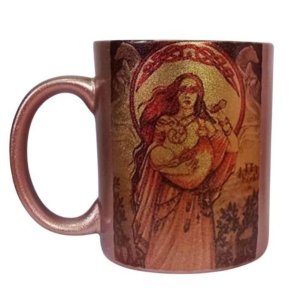 CANECA DE CERAMICA PEROLADA BRONZE (MISTICA)