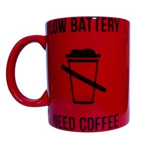 CANECA DE CERAMICA NEON VERMELHA (BATERIA)