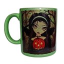 Ver imagem 1 de CANECA DE CERAMICA PEROLADA VERDE CLARO (BRUXINHA)